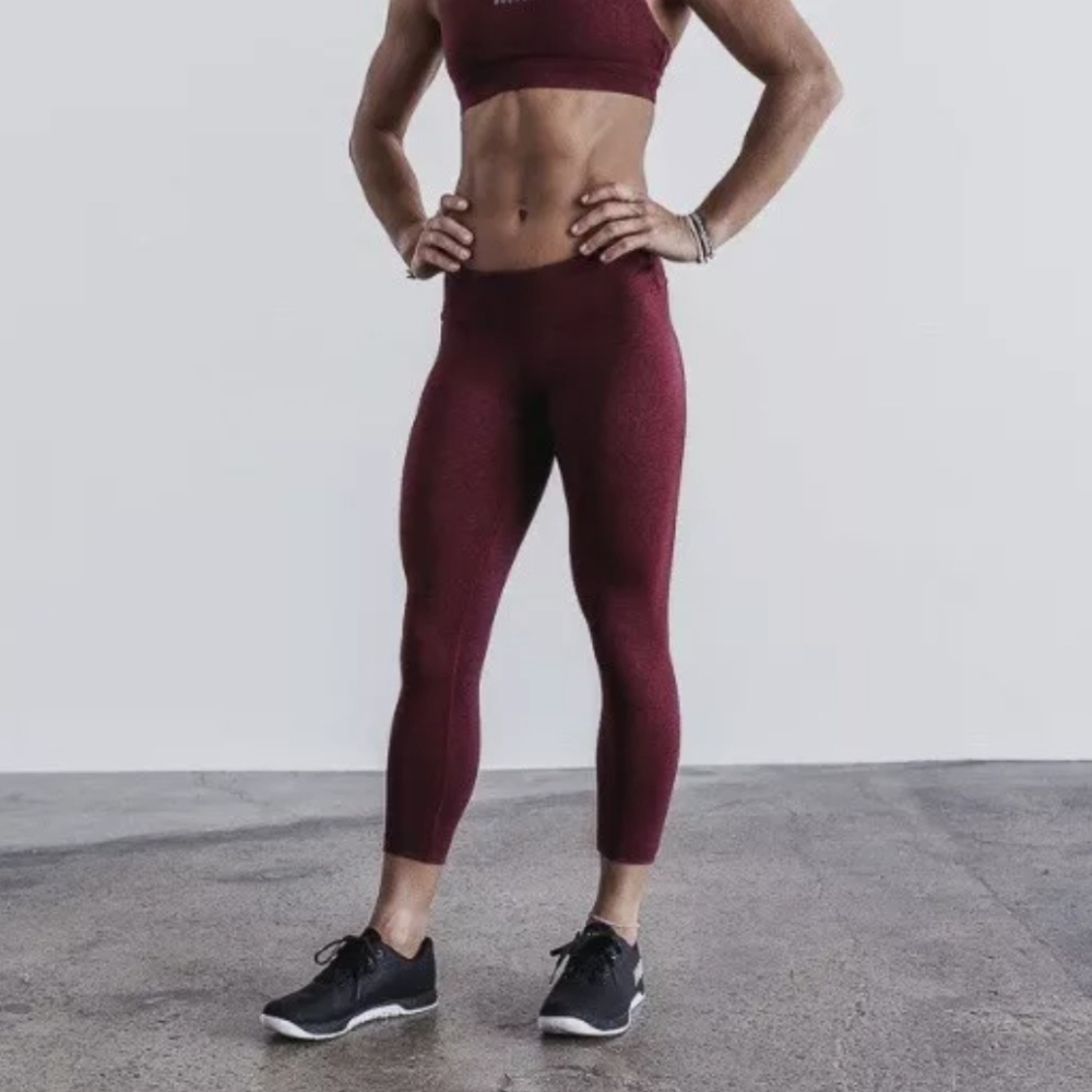 NOBULL Red High-Waisted Leggings 7/8 Length,Size XS